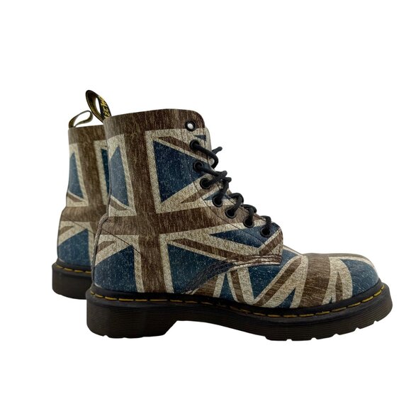 Dr. Martens Union Jack Soft Leather Boots Size EU 38 UK 5 US 7 Vintage Distresse - Picture 3 of 7
